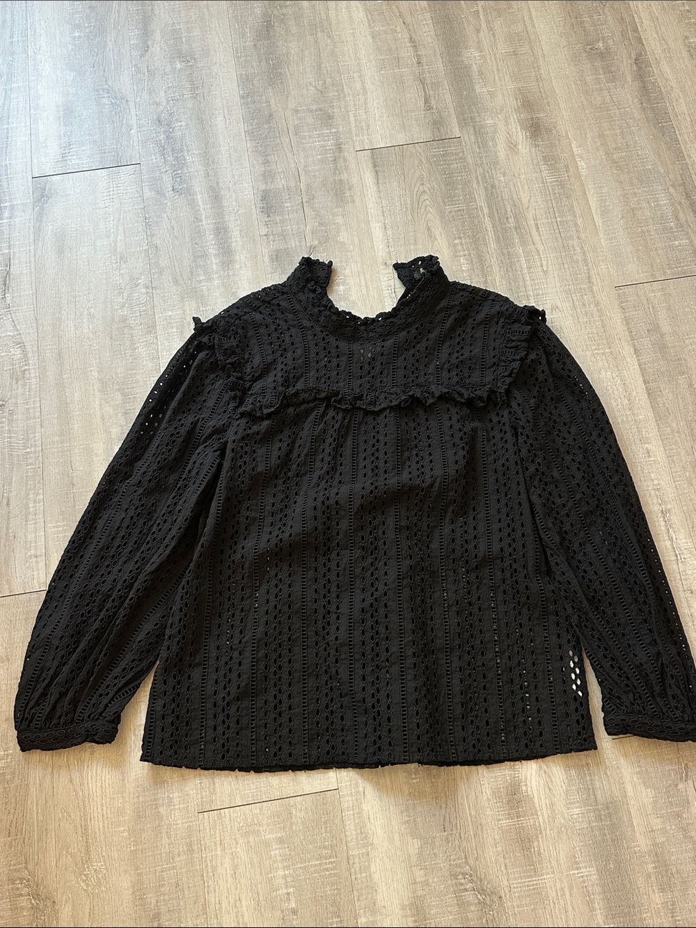 Black Eyelet Blouse